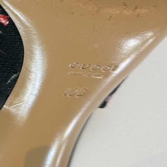 Pre-Owned Gucci Flora Bamboo Open Toes Pumps - Picture 6 of 6